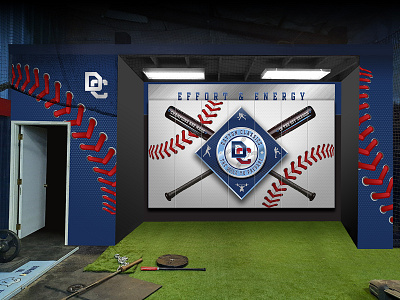 Wall Treatments for an Indoor Baseball Practice Facility branding environmental environmental design sports