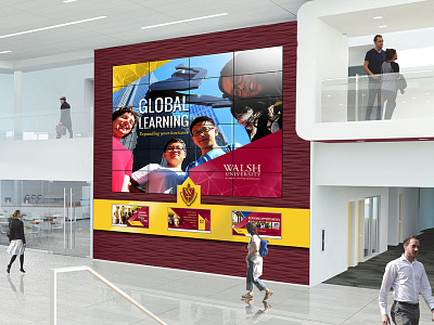 Concept for Walsh University Media Wall branding location route ui ux wayfinding wayfinding kiosk