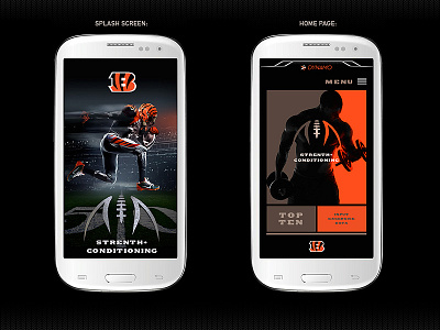 Concepts for Bengals Strength + Conditioning Mobile App app bengals branding football logo mobile nfl splash screen
