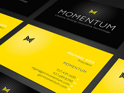 Momentum Business Cards branding business card logo print self promotion
