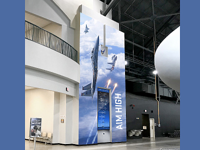 Wall Graphic Treatment with Vertical Interactive Screen