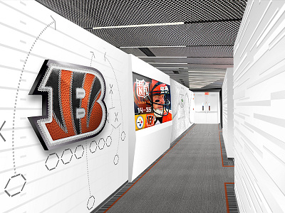 Concept for Branded NFL Office Corridor