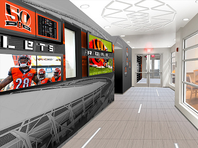 Concept for Branded NFL Press Corridor branding environmental sports touchscreen