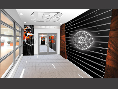 Concept for Branded NFL Entrance Corridor branding environmental sports