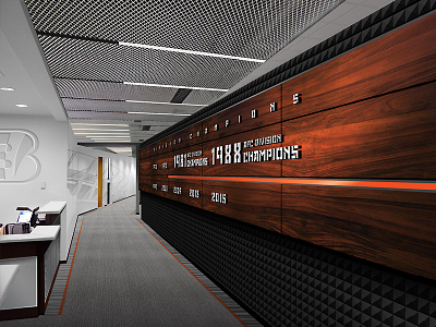 Concept for Branded NFL Office Reception Area branding environmental sports