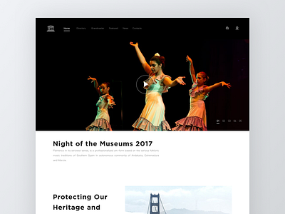 Intangible Cultural Heritage Landing Page for UNESCO clean gotham intangible cultural heritage landing page ui unesco ux video web website
