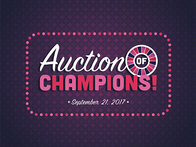 Auction of Champions! auction champion event game show illustration logo pattern retro vintage