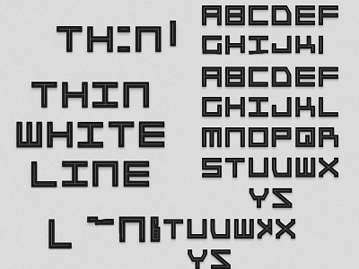 Thin White Line black font fonts geometric geometry inline letters square type typeface typography