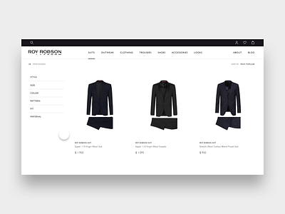 Roy Robson. Product list animation. animation clean design e commerce minimalism uidesign webdesign