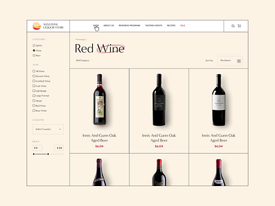 Website Design for Sunstone Liquor Store basket bottle branding cart check out checkout color design ecommerce eshop exploration filter product product page search shopping ui webdesign website wine