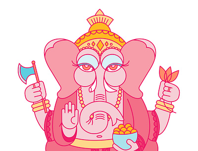 Ganesha geometic hindu illustration