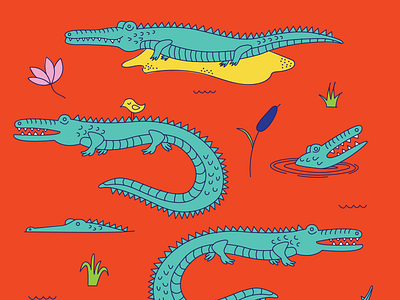 Gators color design illustration vector