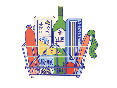 Musings from the Grocery Store color design flat illustration vector