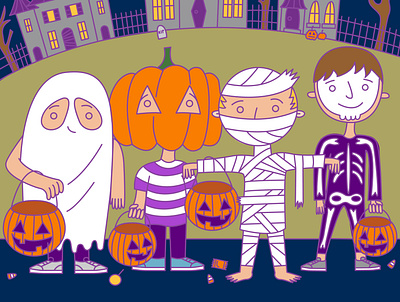 Spooky Season color flat halloween illustration vector