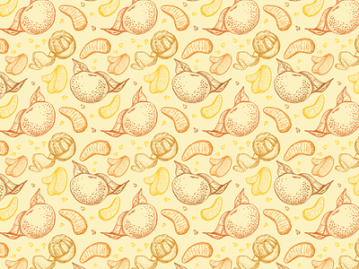 Tangerines pattern bio design engraving food hand drawn illustration jam natural ornament package design pattern seamless tangerine vector vector illustration