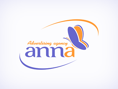 ANNA logo advertising agency branding butterfly design lettering logo logodesign logotype old work oval simple