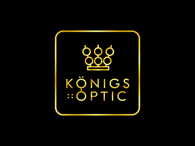 «Königs optic» logo branding crown design eyeglasses gold logo logodesign logotype optic spectacles калининград