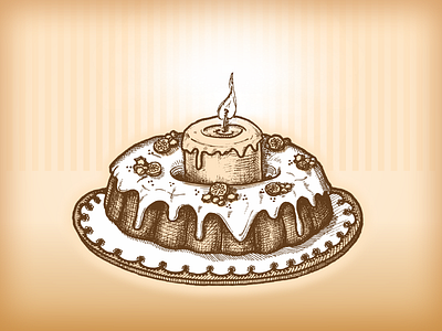 Xmas holiday cake artwork bakery cake candle engraving hand drawn holiday illustration vector vector illustration xmas