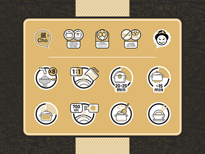 “How to cook rice...” icons set asian food china cooking design graphicdesign how to icon icon design icon set illustration japan package design rice sashimi sushi vector vector illustration