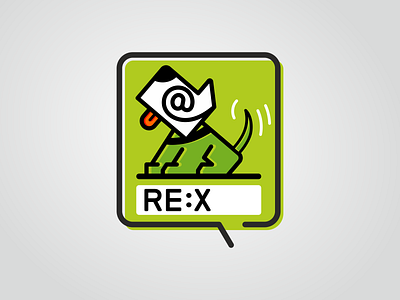 «Re:X» logo character dog email icon illustration logo logodesign logotype mascot naming vector