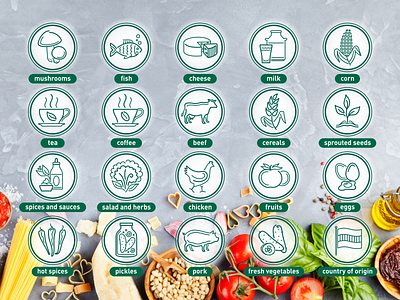 Food icons branding cafe design eat food icon icon set illustration lineart menu icon pictogram restaurant vector