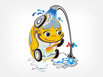 Car wash car cartoon carwash character cleaning humor illustration mascot outdoor shower soap sticker vector vector illustration vectorart vehicle vinyl washing water