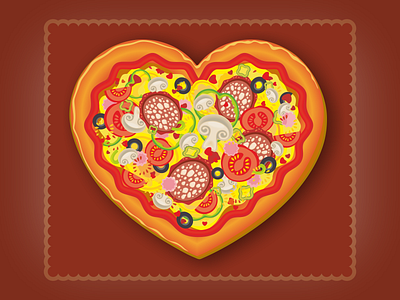 I love pizza adobe illustrator branding heart illustration image love pizza pizzeria restaurant tashir vector vector illustration vectorart yummy