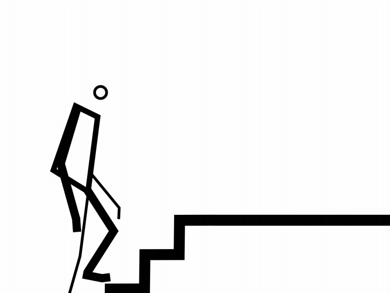 053/100 - Week of Falling 053 100daysproject animation artbysambass blackwhite fallcycles falling loops stairs weekoffalling