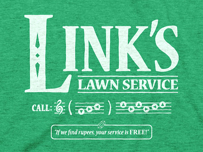 Link's Lawn Service T-Shirt lawn service legend of zelda ocarina rupees shirt zelda