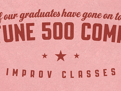 None of our graduates... atlas improv co. poster shows typography