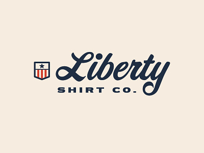 Liberty Shirt Co. american flag flag liberty shirt co. logo logo design pocket sanserif script