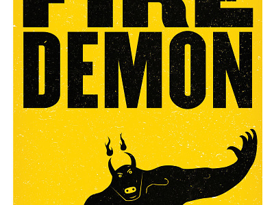 Fire Demon atlas improv co. poster screenprint typography