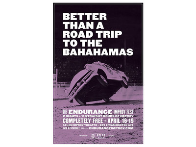Better than a Road Trip atlas improv co. duotone poster type