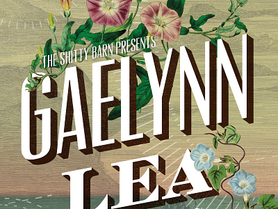 Gaelynn Lea Poster - Shitty Barn Sessions 153.17 flowers gig poster music shitty barn typography