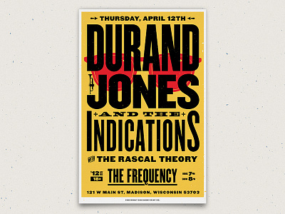 Durand Jones & The Indications - Poster band gig gig poster letterpress music poster show print soul venue