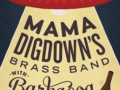 Mama Digdown's at Crystal Corner band brass gig gig poster music poster type typography