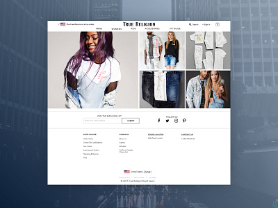 Ecommerce Design - True Religion