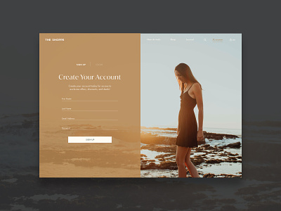 Ecommerce Login Page apparel clean ui dailyui dailyui 001 ecommerce fashion lifestyle login page responsive shopify sign in signup page signupform ux webdeisgn website