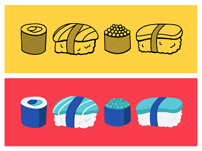 Sushi food hand drawn illustration sushi