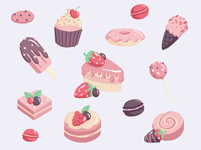 Pink desserts