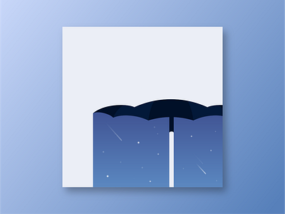 #umbrella 2 blue color design drawing graphic design illust illustration night sketch umbrella