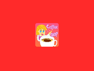 Coffee Shop Game App Icon 2d app icon design dribbble game art icon icons logo minimal pixel art retro design