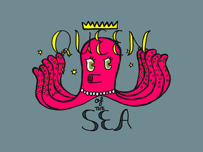 Queen of the sea branding design graphic design illustration logo typography vector
