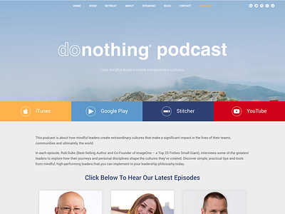 donothing Podcast Page ui design web design web development