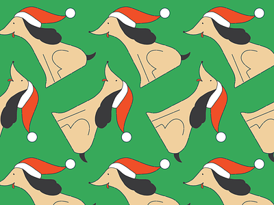 Christmas Dog Print character animation illustration vector