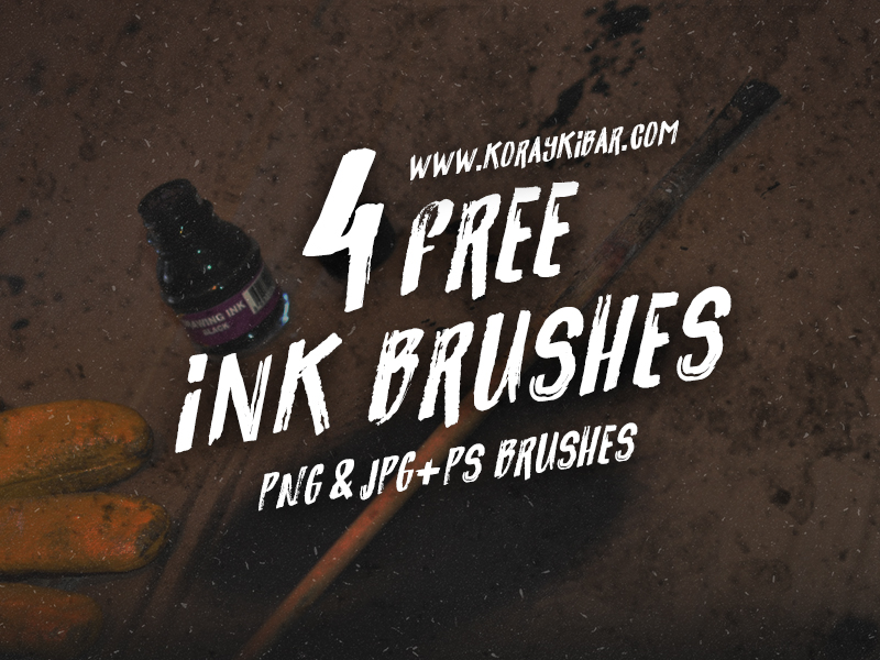 4 Free Ink Brushes! (PNG&JPG+PS BRUSHES) by koray kibar on Dribbble