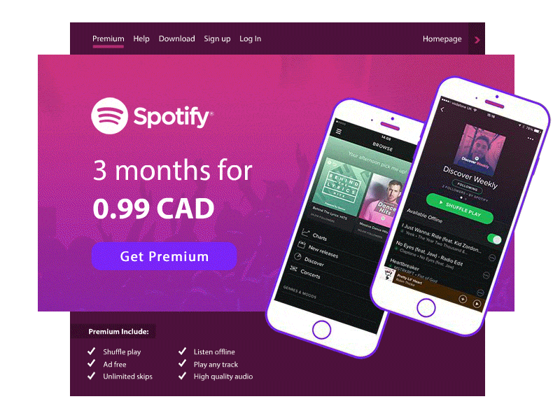 Spotify Landing Page Animation