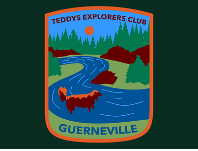 Teddy's Explorers Club: Guerneville adventure bay area dog embroidery explore guerneville illustration nature teddy teddys explorers club