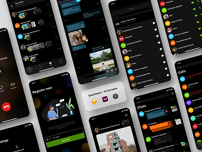 Chatting App - Full UI kit app chatting app dribbble figma ios sketch ui design uikit ux design visual design xd