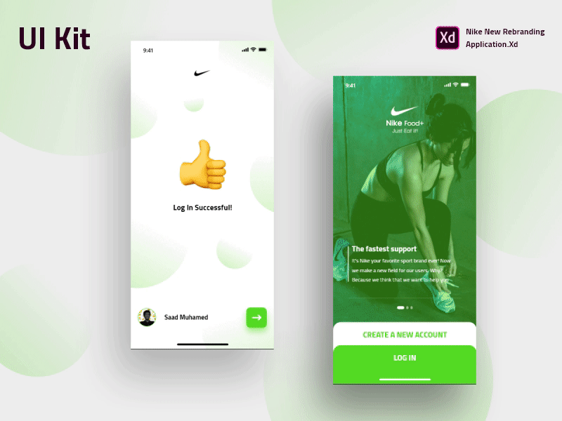 Nike New Rebranding - UI Kits app dribbble interaction design prototype ui design ux design